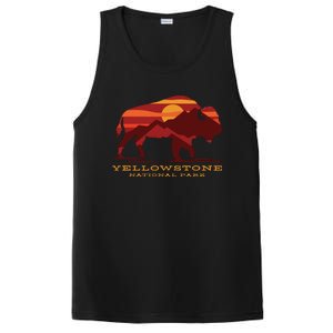 Yellowstone National Park Wyoming Buffalo Bison Sunset PosiCharge Competitor Tank