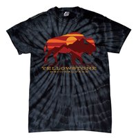 Yellowstone National Park Wyoming Buffalo Bison Sunset Tie-Dye T-Shirt