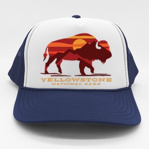 Yellowstone National Park Wyoming Buffalo Bison Sunset Trucker Hat