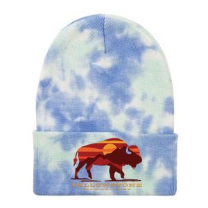 Yellowstone National Park Wyoming Buffalo Bison Sunset Tie Dye 12in Knit Beanie