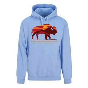 Yellowstone National Park Wyoming Buffalo Bison Sunset Unisex Surf Hoodie