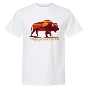 Yellowstone National Park Wyoming Buffalo Bison Sunset Garment-Dyed Heavyweight T-Shirt