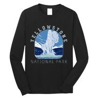 Yellowstone National Park Retro Vintage Old Faithful Long Sleeve Shirt