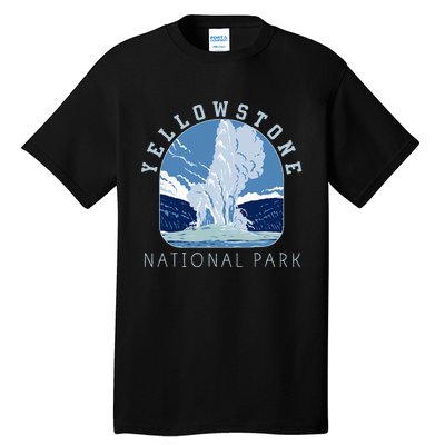 Yellowstone National Park Retro Vintage Old Faithful Tall T-Shirt