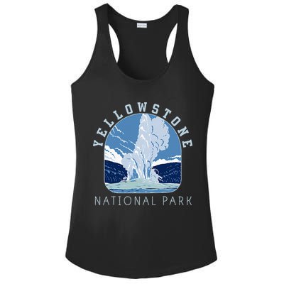 Yellowstone National Park Retro Vintage Old Faithful Ladies PosiCharge Competitor Racerback Tank