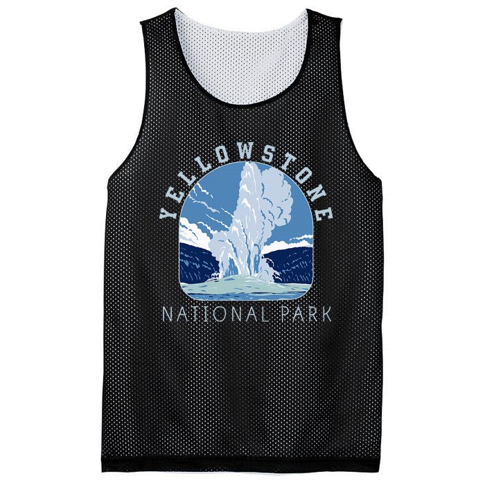 Yellowstone National Park Retro Vintage Old Faithful Mesh Reversible Basketball Jersey Tank