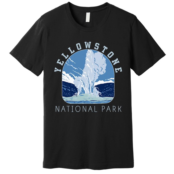 Yellowstone National Park Retro Vintage Old Faithful Premium T-Shirt