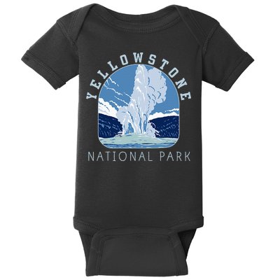 Yellowstone National Park Retro Vintage Old Faithful Baby Bodysuit