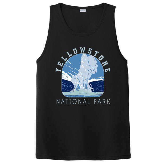 Yellowstone National Park Retro Vintage Old Faithful PosiCharge Competitor Tank