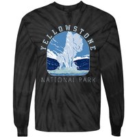 Yellowstone National Park Retro Vintage Old Faithful Tie-Dye Long Sleeve Shirt