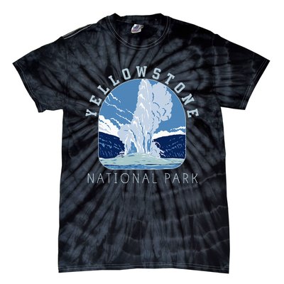 Yellowstone National Park Retro Vintage Old Faithful Tie-Dye T-Shirt