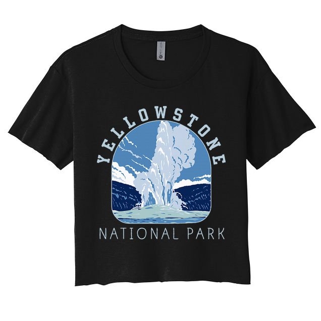 Yellowstone National Park Retro Vintage Old Faithful Crop Top