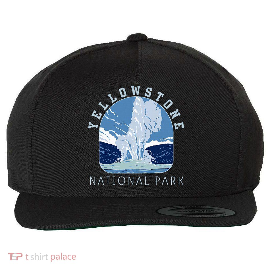 Yellowstone National Park Retro Vintage Old Faithful Wool Snapback Cap