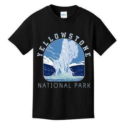 Yellowstone National Park Retro Vintage Old Faithful Kids T-Shirt