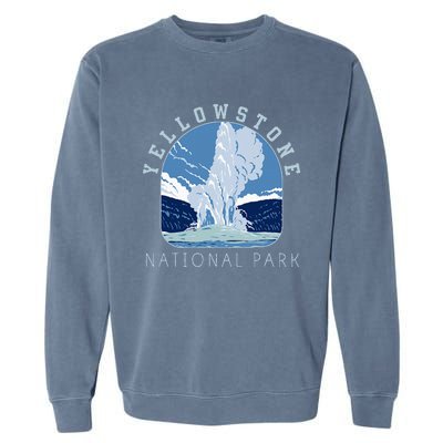 Yellowstone National Park Retro Vintage Old Faithful Garment-Dyed Sweatshirt