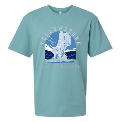 Yellowstone National Park Retro Vintage Old Faithful Sueded Cloud Jersey T-Shirt