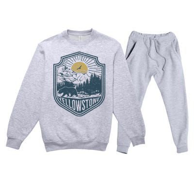 Yellowstone National Park Bear Nature Hiking Outdoors Premium Crewneck Sweatsuit Set