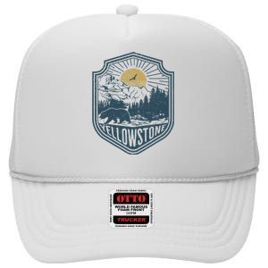 Yellowstone National Park Bear Nature Hiking Outdoors High Crown Mesh Back Trucker Hat