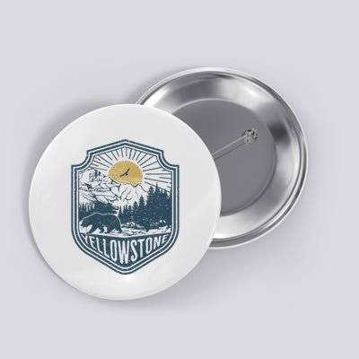 Yellowstone National Park Bear Nature Hiking Outdoors Button