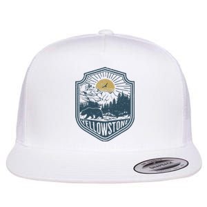 Yellowstone National Park Bear Nature Hiking Outdoors Flat Bill Trucker Hat