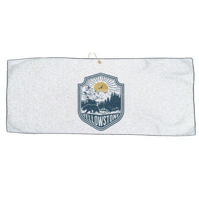 Yellowstone National Park Bear Nature Hiking Outdoors Large Microfiber Waffle Golf Towel