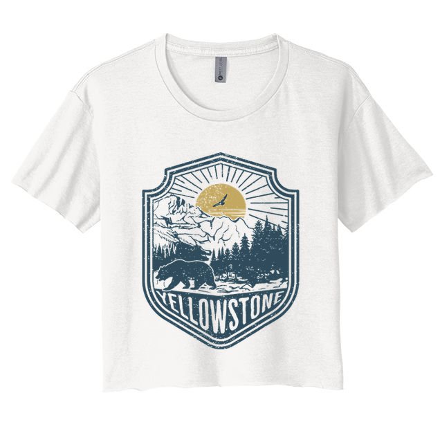 Yellowstone National Park Bear Nature Hiking Outdoors Crop Top