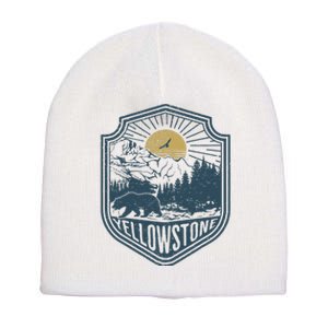 Yellowstone National Park Bear Nature Hiking Outdoors Short Acrylic Beanie