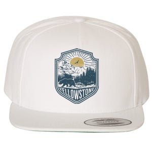 Yellowstone National Park Bear Nature Hiking Outdoors Wool Snapback Cap