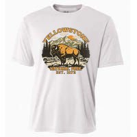 Yellowstone National Park Bison Buffalo Fluffy Cow Vintage Cooling Performance Crew T-Shirt