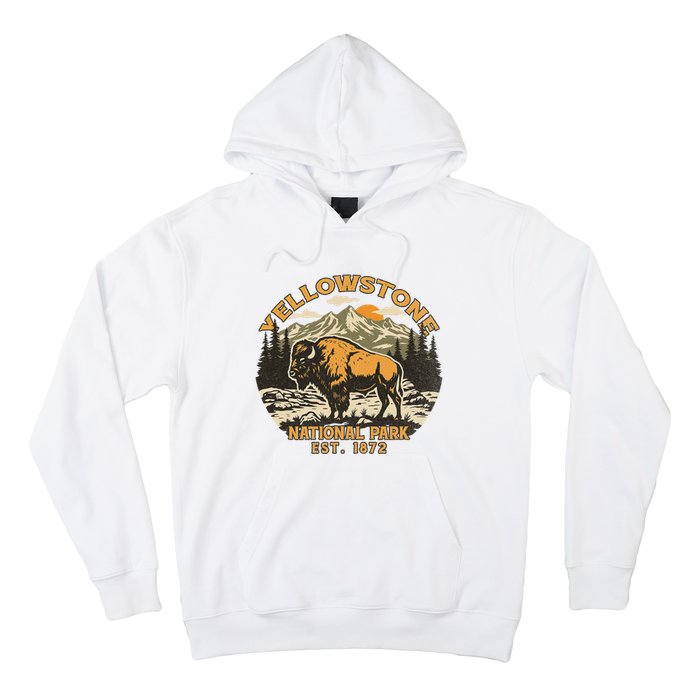 Yellowstone National Park Bison Buffalo Fluffy Cow Vintage Hoodie