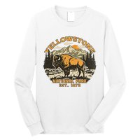 Yellowstone National Park Bison Buffalo Fluffy Cow Vintage Long Sleeve Shirt