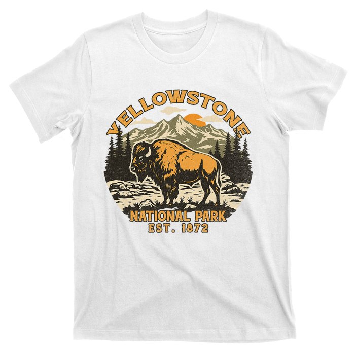 Yellowstone National Park Bison Buffalo Fluffy Cow Vintage T-Shirt