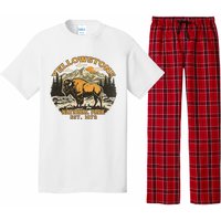 Yellowstone National Park Bison Buffalo Fluffy Cow Vintage Pajama Set