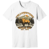 Yellowstone National Park Bison Buffalo Fluffy Cow Vintage Premium T-Shirt