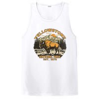 Yellowstone National Park Bison Buffalo Fluffy Cow Vintage PosiCharge Competitor Tank