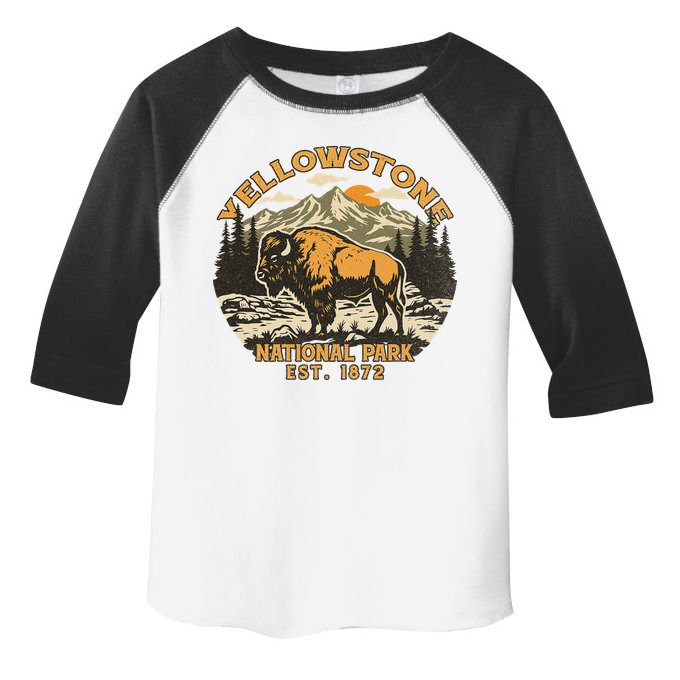 Yellowstone National Park Bison Buffalo Fluffy Cow Vintage Toddler Fine Jersey T-Shirt