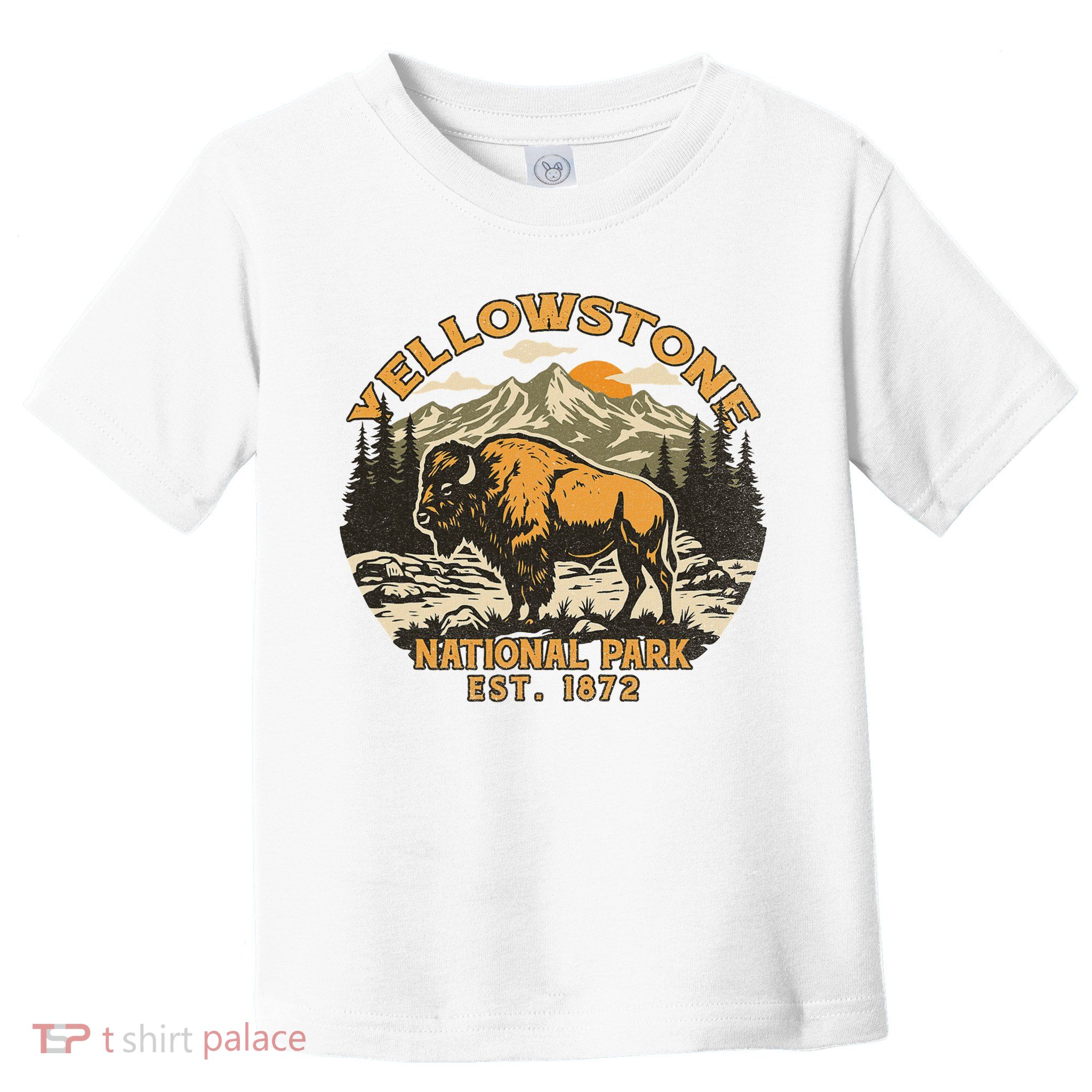 Yellowstone National Park Bison Buffalo Fluffy Cow Vintage Toddler T-Shirt