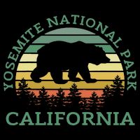 Yosemite National Park California Bear Nature Outdoors Retro Womens Tank Top