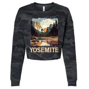 Yosemite National Park Adventure Hiking Nature Design Cropped Pullover Crew