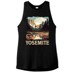 Yosemite National Park Adventure Hiking Nature Design Ladies PosiCharge Tri-Blend Wicking Tank