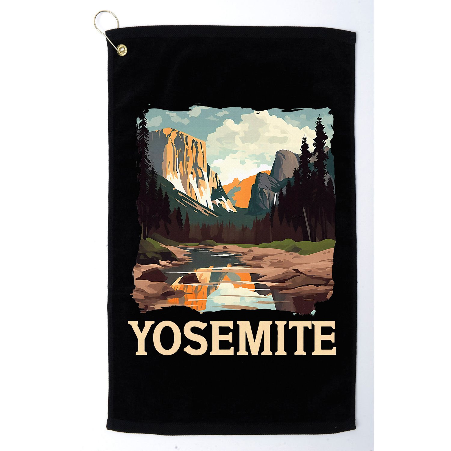 Yosemite National Park Adventure Hiking Nature Design Golf Towel