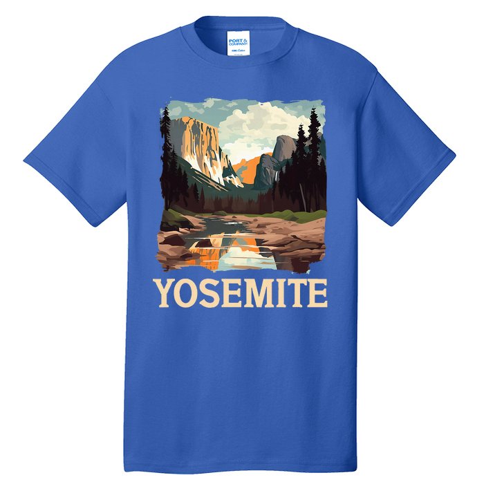 Yosemite National Park Adventure Hiking Nature Design Tall T-Shirt