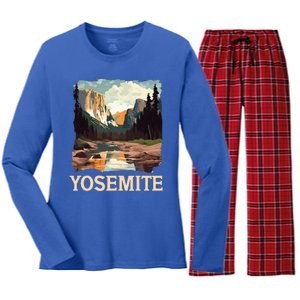 Yosemite National Park Adventure Hiking Nature Design Women's Long Sleeve Flannel Pajama Set 