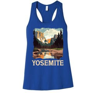 Yosemite National Park Adventure Hiking Nature Design Women's Racerback Tank