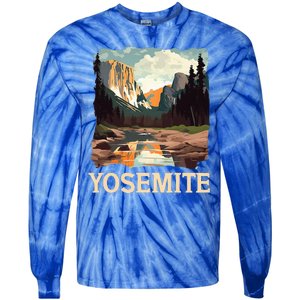 Yosemite National Park Adventure Hiking Nature Design Tie-Dye Long Sleeve Shirt