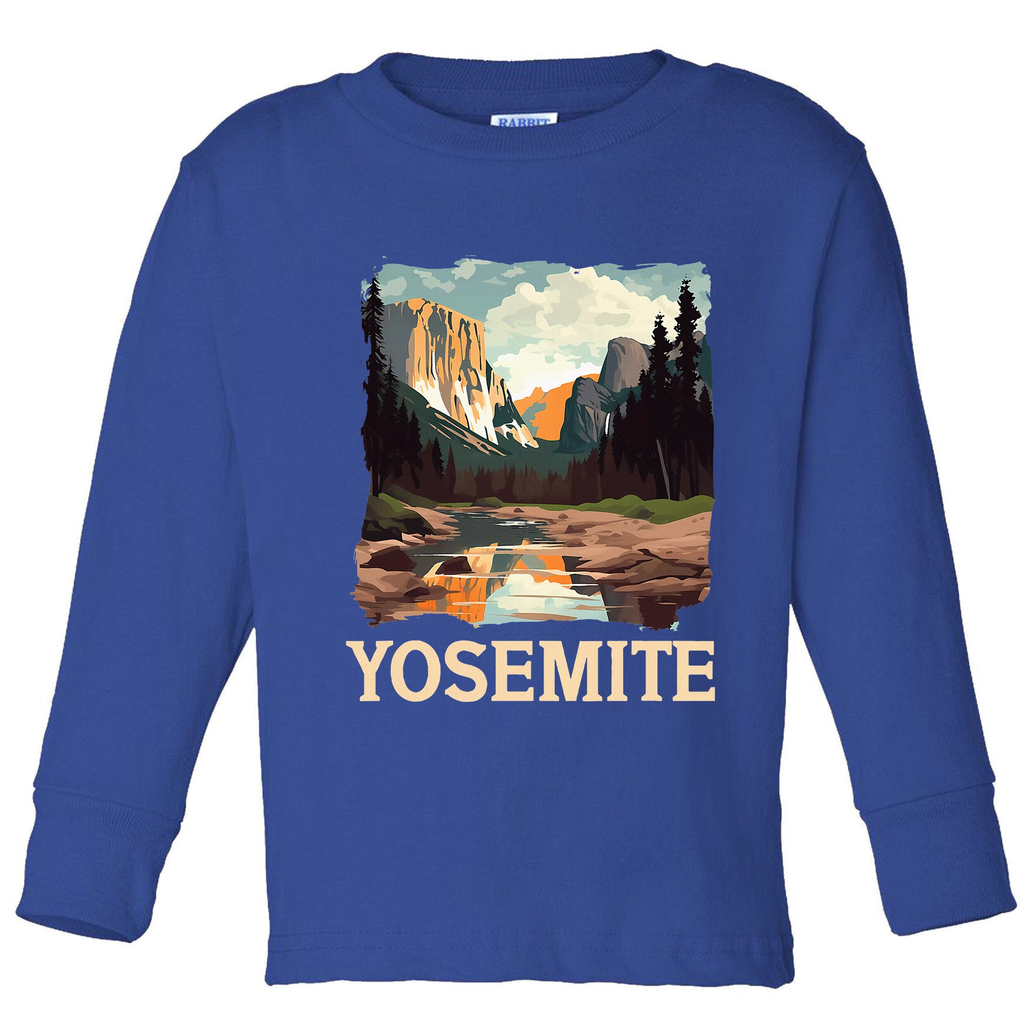 Yosemite National Park Adventure Hiking Nature Design Toddler Long Sleeve Shirt