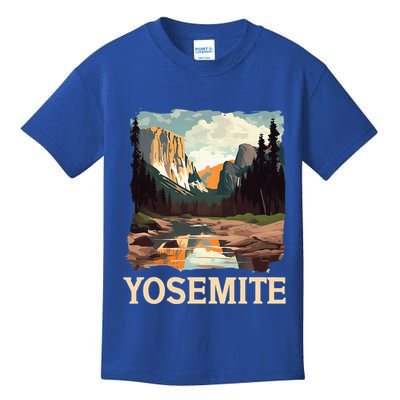 Yosemite National Park Adventure Hiking Nature Design Kids T-Shirt