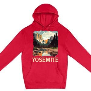 Yosemite National Park Adventure Hiking Nature Design Premium Pullover Hoodie