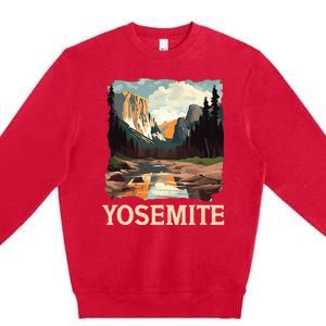 Yosemite National Park Adventure Hiking Nature Design Premium Crewneck Sweatshirt