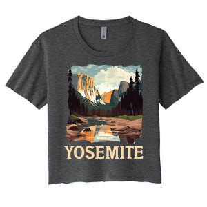 Yosemite National Park Adventure Hiking Nature Design Women's Crop Top Tee